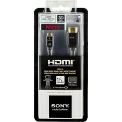 Sony HDMI 1.4 High Speed 1080p 120Hz Cable HDMI male - micro HDMI male 1.5m Μαύρο