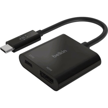 Belkin Μετατροπέας USB-C male σε HDMI / USB-C female (AVC002BTBK)