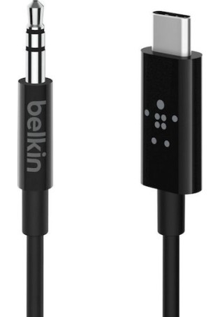 Belkin USB 2.0 Cable USB-C male - 3.5mm Μαύρο 0.9m F7U079bt03-BLK