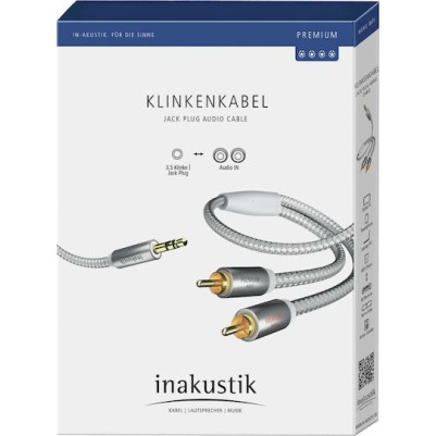 Inakustik Καλώδιο 3.5mm male - RCA male Γκρι 1.5m (004100015)