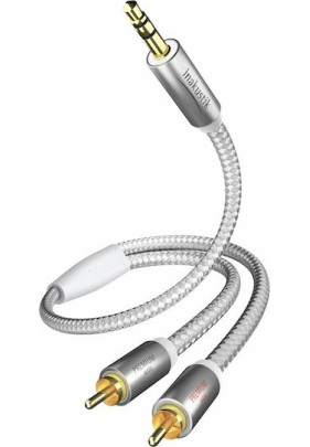 Inakustik Καλώδιο 3.5mm male - RCA male Λευκό 5m (00410005)