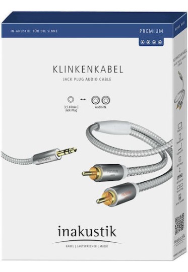 Inakustik Καλώδιο 3.5mm male - RCA male Λευκό 5m (00410005)