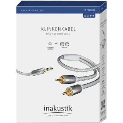 Inakustik Καλώδιο 3.5mm male - RCA male Λευκό 5m (00410005)