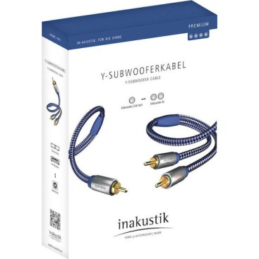 Inakustik Premium Audio Cable RCA sub male - 2x RCA male 3m (40803)