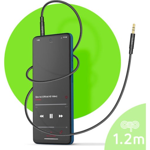 Belkin Καλώδιο 3.5mm male - 3.5mm male Μαύρο 1.2m (AV10164BT04-BLK)