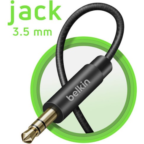Belkin Καλώδιο 3.5mm male - 3.5mm male Μαύρο 1.2m (AV10164BT04-BLK)