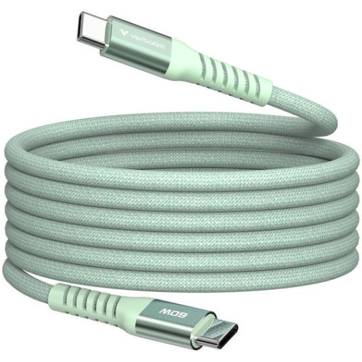 Verbatim Braided USB 2.0 Cable USB-C male - USB-C 60W PD Πράσινο 1.2m 31864