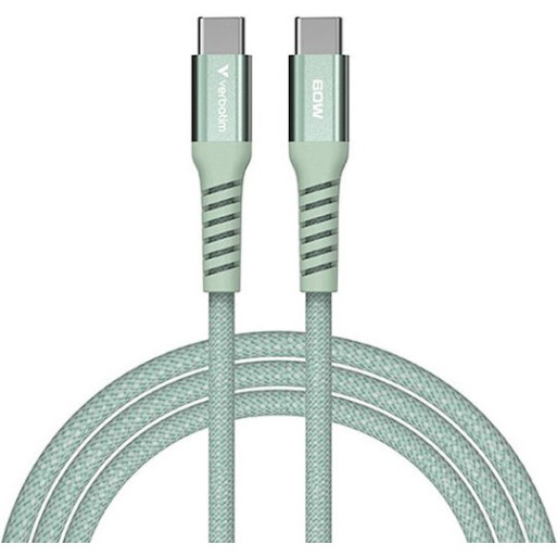 Verbatim Braided USB 2.0 Cable USB-C male - USB-C 60W PD Πράσινο 1.2m 31864