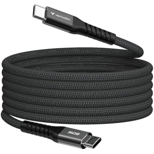 Verbatim Braided USB 2.0 Cable USB-C male - USB-C 60W Μαύρο 1.2m 31859