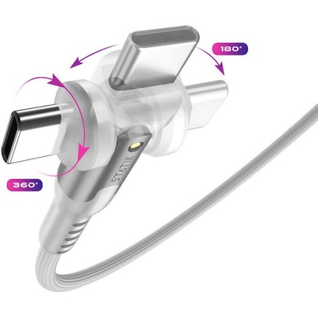Statik USB to Type-C Cable Λευκό 2m