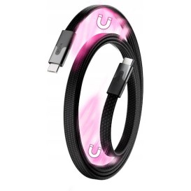 Statik MagStack Slim Pro Flat / Magnetic / Braided USB 2.0 Cable USB-C male - USB-C 100W PD Μαύρο 1m