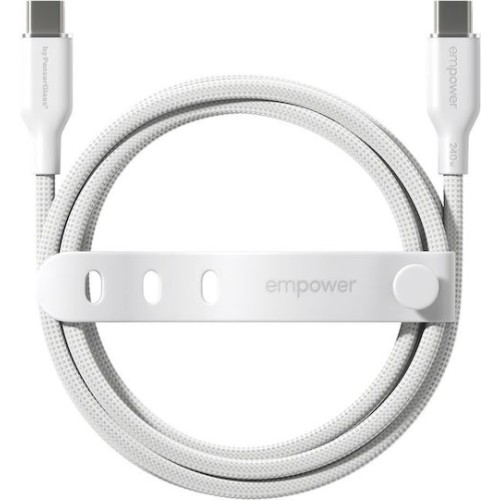Empower by PanzerGlass USB 2.0 Cable USB-C male - USB-C 240W PD Λευκό 1.2m EM77569