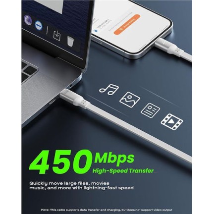 Iottie 100w Retractable Usb-c Cable 2 Pack White