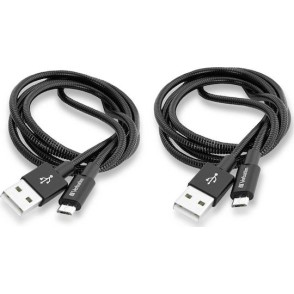 Verbatim Braided USB 2.0 to micro USB Cable Μαύρο 1m (48874)