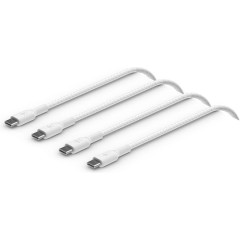 Belkin 2Pack Braided USB 2.0 Cable USB-C male - USB-C 60W PD Λευκό 2m CAB004BT2MWH2PK