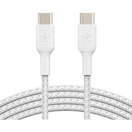 Belkin 2Pack Braided USB 2.0 Cable USB-C male - USB-C 60W PD Λευκό 2m CAB004BT2MWH2PK