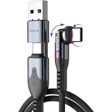 3M Braided USB 2.0 Cable USB-C male - USB-C Μαύρο 3m PUP-0455-10FT-CC