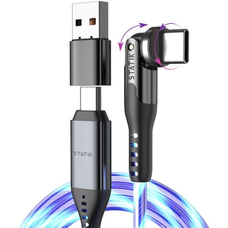 Statik Statik Powerpivot Pro Rotating 2-in-1 Regular USB to Type-C Cable Μπλε 2m PUP-0465-6FT-CC