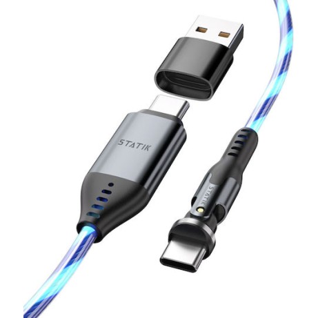 Statik Statik Powerpivot Pro Rotating 2-in-1 Regular USB to Type-C Cable Μπλε 2m PUP-0465-6FT-CC