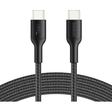 Belkin Braided USB 2.0 Cable USB-C male - USB-C 60W PD Μαύρο 2m ENA008hq2MBK