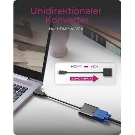 Icy Box Μετατροπέας HDMI male σε VGA female 1τμχ IB-AC502A