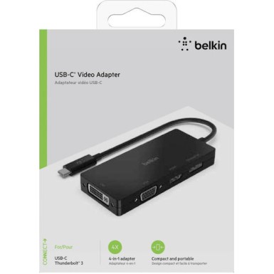 Belkin Μετατροπέας USB-C male σε DVI-I / DisplayPort / HDMI / VGA female 1τμχ AVC003btBK