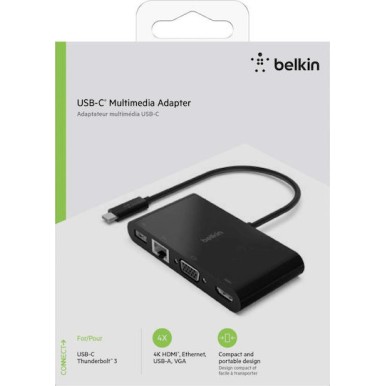 Belkin USB-C Docking Station με HDMI 4K Ethernet Μαύρο (AVC005BTBK)