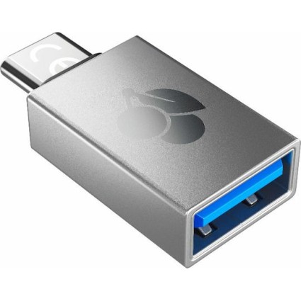 Cherry Αντάπτορας= Μετατροπέας USB-C male σε USB-A female Ασημί 1τμχ