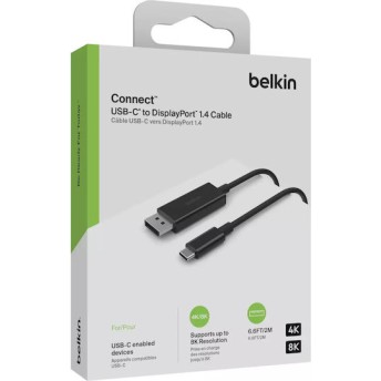Belkin USB 2.0 Cable USB-C male - DisplayPort Μαύρο 1.4m AVC014BT2MBK