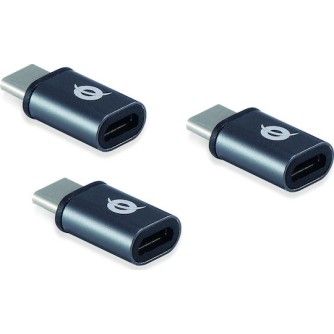 Conceptronic Μετατροπέας USB-C / micro USB male σε USB-C / micro USB female Γκρι 1τμχ DONN05G