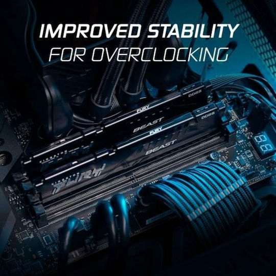 Kingston FURY Beast DDR5 64GB RAM με 2x32GB Modules και Ταχύτητα 6000 για Desktop
