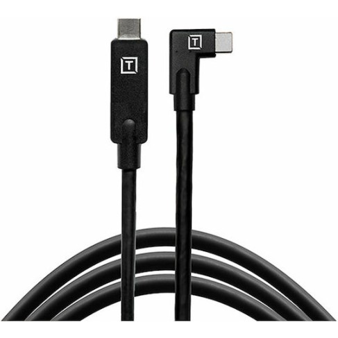 Tether Tools TetherPro Angle (90°) / Regular USB 2.0 Cable USB-C male - USB-C 60W Μαύρο 4.6m TET-CUC15RT-BLK