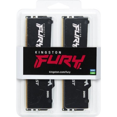 Kingston Fury Beast RGB DDR5 64GB RAM με 2x32GB Modules και Ταχύτητα 6400 για Desktop