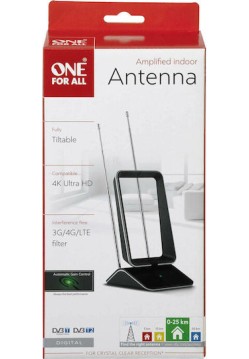 One For All SV 9465 Εσωτερική Κεραία Τηλεόρασης (Απαιτεί Τροφοδοσία) Μαύρη