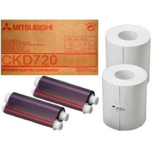 Mitsubishi Electric CK-D715 Γνήσια Μελανοταινία & Χαρτί για CP-D90DW-P/CP-D70DW-S/CP-D707DW-S 2τμχ