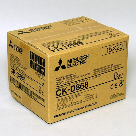 Mitsubishi Electric CK-D868 Γνήσια Μελανοταινία & Χαρτί για CP-D90DW-P/CP-D80DW 2τμχ