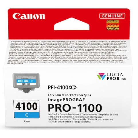 Canon PFI-4100 Γνήσιο Μελάνι Εκτυπωτή InkJet Κυανό (6778C001)