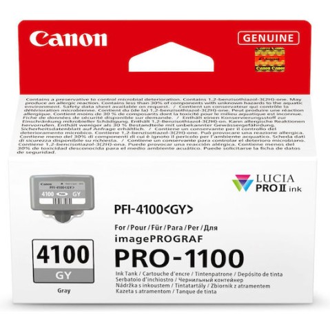 Canon PFI-4100 Γνήσιο Μελάνι Εκτυπωτή InkJet Γκρι (6783C001)