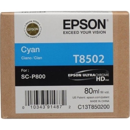 Epson T8502 Γνήσιο Μελάνι Εκτυπωτή InkJet Κυανό (C13T850200)