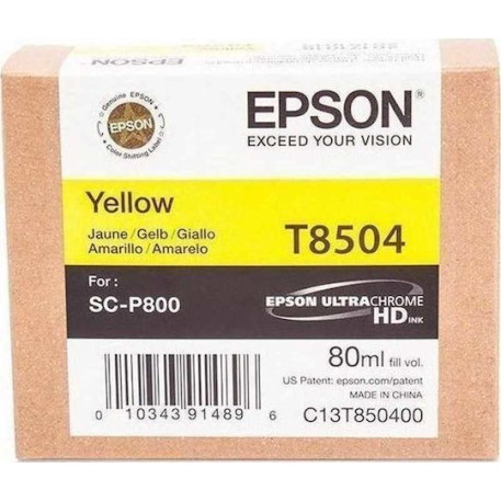 Epson T8504 Γνήσιο Μελάνι Εκτυπωτή InkJet Κίτρινο (C13T850400)