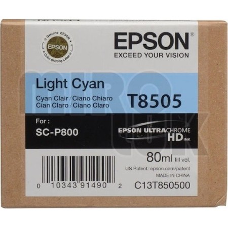 Epson T8505 Γνήσιο Μελάνι Εκτυπωτή InkJet Ανοιχτό Κυανό (C13T850500)
