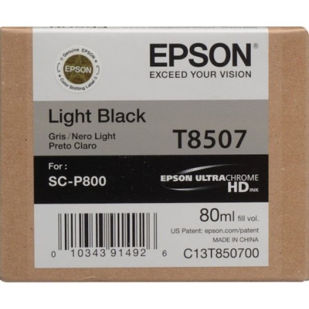 Epson T8507 Γνήσιο Μελάνι Εκτυπωτή InkJet Ανοιχτό Μαύρο (C13T850700)