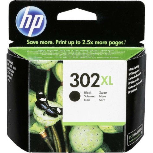 HP 302XL Γνήσιο Μελάνι Εκτυπωτή InkJet Μαύρο (F6U68AE)