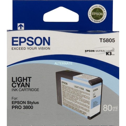 Epson T5805 Γνήσιο Μελάνι Εκτυπωτή InkJet Ανοιχτό Κυανό (C13T580500)