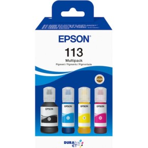Epson 113 EcoTank 4 Colour Multipack Γνήσιο Πακέτο 4 Μελανιών Εκτυπωτή InkJet Κίτρινο / Κυανό / Ματζέντα / Μαύρο (C13T06B640)