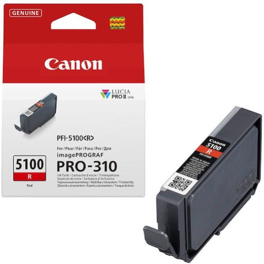 Canon PFI-5100 R Γνήσιο Μελάνι Εκτυπωτή InkJet Κόκκινο (6958C001)