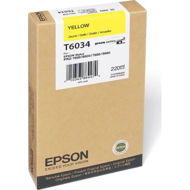 Epson T6034 Γνήσιο Μελάνι Εκτυπωτή InkJet Κίτρινο (C13T603400)