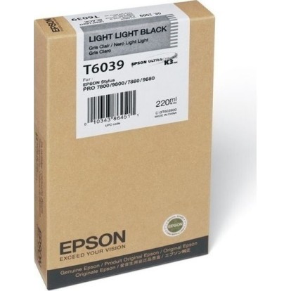 Epson T6039 Γνήσιο Μελάνι Εκτυπωτή InkJet Ανοιχτό Μαύρο (C13T603900)