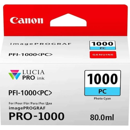 Canon PFI-1000 Γνήσιο Μελάνι Εκτυπωτή InkJet Photo Κυανό (0550C001)