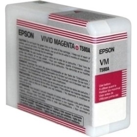 Epson T580A Γνήσιο Μελάνι Εκτυπωτή InkJet Vivid Ματζέντα (C13T580A00)
